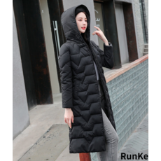 RunKe 겨울 롱 패딩 여성 경량 패딩 벨트 경량 재킷
