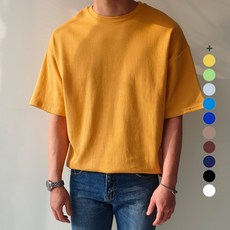 제이에이치스타일 남성용 오버핏 무지 반팔 티셔츠 JHROK130