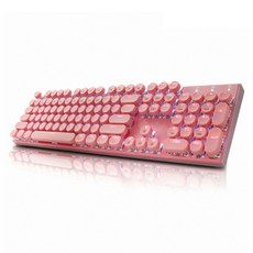 앱코 HACKER K840 조약돌 레트로 기계식키보드, 핑크, 청축