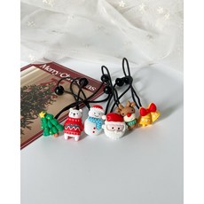 민아리본 크리스마스머리끈 여아 유아 머리끈 방울끈