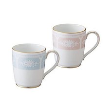 노리다케 레이스우드 골드 머그 찻잔 4옵션 7482, 04 Pair (Blue Pink)