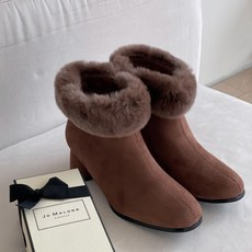 제이에스지성 래빗퍼 여성 앵클 부츠 방한 털 탈부착가능 5cm