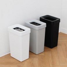 오픈형 플랫 무지 종량제 인테리어 휴지통 화장실 쓰레기통 5L 10L 20L, 20리터, 블랙