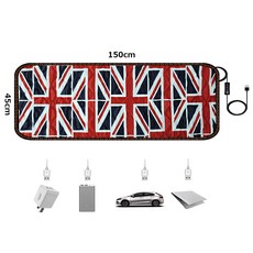 카자리코 DC 5V USB 1인용 나노카본 온열매트 전기장판 150cm X 45cm 차량용 낚시 캠핑용 전기방석 차박용 전기요, 유니온잭