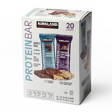 [글로벌푸드] [커클랜드]프로틴 바 60g x 20개 (초콜릿칩 쿠키도우바 초콜릿 브라우, 상세 설명 참조, 상세 설명 참조