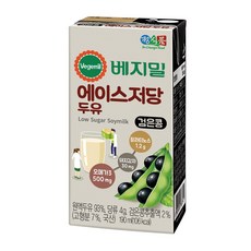 베지밀 무설탕 두유 저당 당뇨식 당뇨 환자 간식 190mlx16팩, 16팩, 190ml