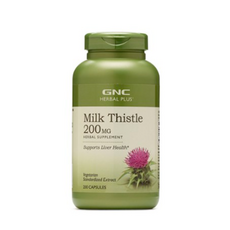 GNC 밀크 씨슬 200mg 캡슐 글루텐 프리 무설탕, 200개입, 1개