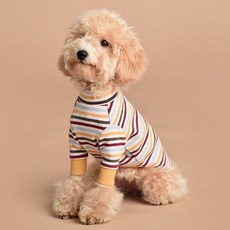 마이플러피 강아지옷 멀티 스트라이프 티셔츠