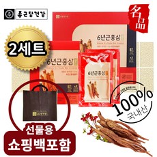 종근당 6년근 홍삼 추출물 엑기스 추석 선물셋트 명절 부모님 홍삼선물세트 추천 쇼핑백 증정 국산100% 할머니 할아버지 노년 남성 홍삼추출 진액 홍삼정 스틱 홍삼농축액 활력 골드, 60포, 2박스