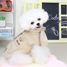 티티펫 강아지 겨울옷 뽀글이 털조끼, 베이지