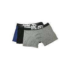 Diesel 남성용 속옷 면/엘라스테인 혼방 스트레치 면 3 롱 복서 트렁크 블루/블랙/그레이