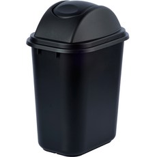 바이굿즈 사무실 휴지통 뚜껑 포함 20L, 검정