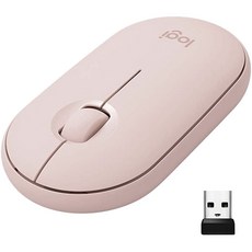 로지텍 페블 무선마우스, M350, 파우더 핑크