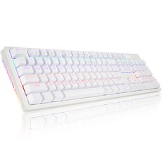 앱코 HACKER 축교환 측면 RGB 라이팅 이중사출 게이밍 기계식 키보드 청축, 화이트, K515, 일반형