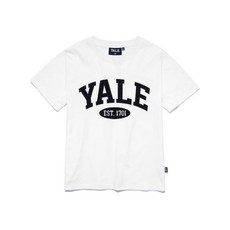 예일 WOMENS 2 TONE ARCH TEE WHITE YALE SERIF LOGO CROP