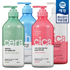애경 더마앤모어 두피케어 샴푸/린스 600ml x2개, 아하쿨링 샴푸