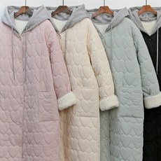 하트 퀄팅 롱 패딩 212N634S 빅사이즈 여성