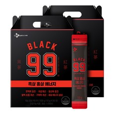 CJ 한뿌리 흑삼 홍삼 에너지 스틱 면역 진세노사이드 선물세트, 50포, 2개