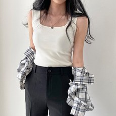 [레티고] 스퀘어 넥 슬림 민소매 나시 티셔츠