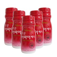 건강두배로 약국판매용 프리미엄 푸룬 아싸이베리 100ml 변신비결끝 푸룬과즙추출물 유기농 아사이주스함유, 5개