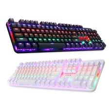 COX CK420 교체축 레인보우 RGB 게이밍 기계식 키보드, 블랙, 적축