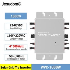 태양광 인버터 순수정현파 가정용 차량용 1600w 무선 시리즈 r3 마이크로 wvc 태양열 그리드 넥타이 변환기 dc22-60v 120v230v 자동 스위치, wvc1600-life 버전, 22-60VDC, 110v-220vac