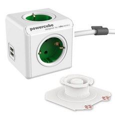 파워큐브 멀티탭 익스텐디드 USB 그린 + 고정용독, 1.5m, 1개