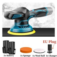 자동차광택기 전기 자동차 연마기 소형 12V 배터리 구동 6단 속도 조절식 왁싱, with Two Battery+EU
