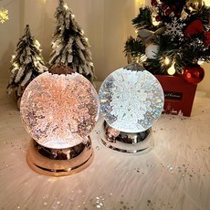 고급 눈꽃 볼 회전 트리 LED 크리스마스 오르골 워터볼 무드등 스노우볼 감성소품 트리장식, 눈꽃볼, 핑크