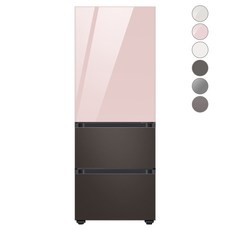 [색상선택형] 삼성전자 비스포크 김치플러스 냉장고 방문설치, 코타 차콜, RQ33A74C2AP, 글램 핑크 + 코타 차콜