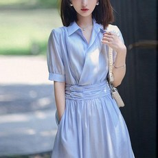 결혼식 원피스 드레스 카라 도트 시스루 투버튼 펀칭 퍼프 스트라이프 여름 롱 봄 체크 여름옷 레이어드