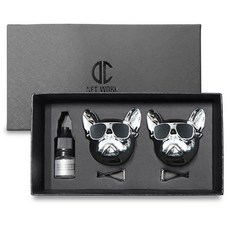 디씨네트워크 차량용 불독 방향제 유광실버 2개 오일향, 1세트, 블랙체리