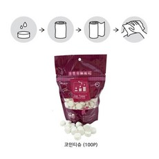 LeDavidien 코인티슈 100P 압축핸드타올 압축휴지 손타월 물티
