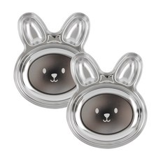 토끼 스테인리스 간식 접시 2p