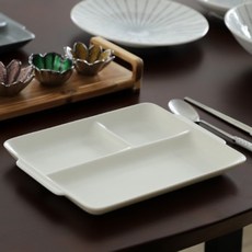 오체어스 도자기 칸칸이 식판 2p, 화이트