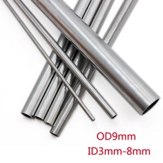 OD9mm 6061 알루미늄 튜브 파이프 외경 9mm 내경 8mm 7mm 6mm 5mm 4mm 3mm 중공 합금, OD9mm X ID3mm, 2pcs x 300mm Length