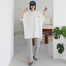 애플망고샵 빅사이즈 오버핏 여성 반팔 프렌치 롱박스티셔츠 라운드 루즈핏