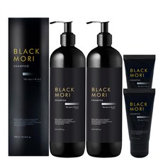 블랙모리 탈모케어 새치커버 블랙 샴푸 300ml x 2p + 50ml x 2p 세트, 1세트