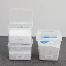 메이앤홈 가루 세제용기 세제통 소분용기, 1개, 라벨지