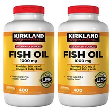 Kirkland Signature Fish Oil 커클랜드시그니쳐 EPA+DHA 피쉬오일 1000mg 소프트젤 400정 2개