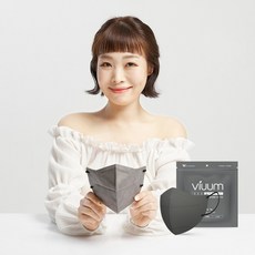비움 에코브리즈 KF94 그레이 새부리형 얇은 오나미마스크 100매, 그레이 100매