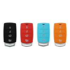 바이어블 제네시스 G70 G80 스마트키 4버튼 실리콘케이스 키홀더, 민트-VA-S36