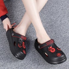 준디자인 남녀공용 EVA 키높이 통굽 아쿠아슈즈 가벼운 여름 물놀이 슬리퍼 남성 여성 젤리 샌들 발편한 사무용 사무실 심플 패션 쿠션 신발