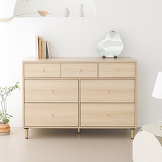 퍼리든 레디앙 와이드 3단 7칸 1200 서랍장, 오크