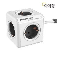 알로카코 파워큐브 오리지널 콘센트 케이블 멀티탭, 익스텐디드 3M, 그레이