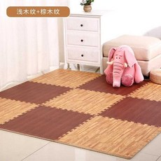 우드카페트 나무 무늬 매트 거실 퍼즐, C10-N80-라이트나무무늬+종려나무 무늬