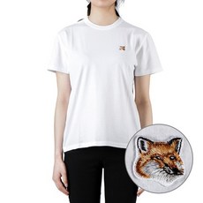 메종키츠네 AW00103KJ0005 WHITE 여성 폭스헤드 반팔 티셔츠 22FW