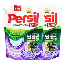 퍼실 파워젤 딥클린 플러스 라벤더 드럼 리필, 1.8L, 2개