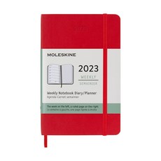 몰스킨 2023 다이어리 포켓 사이즈 위클리 다이어리 플래너 소프트 커버 레드
