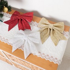 글리터리본 17cm 트리 크리스마스 리본 장식 TRMBLS, 샴페인